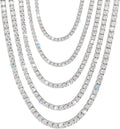 Gem's Beauty 4.59-112.00CT Moissanite Tennis necklaces Gifts 2-6.5mm D Color VVS1 Moissanite Chain Men 14k White Gold Plated 925 Sterling Silver Tennis necklaces for Women-