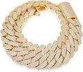 30MM/25MM Cuban Link Chain for Men And Women, Large Iced Out Cuban Chain Diamond-Cut, Luxury Miami Cuban Link Chain, 18K Gold Plated, 5A+ Zircronia, Thick