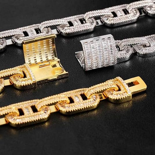 15MM 16-24 Inches Link Chain for Men Women Iced Out Silver/Gold Miami Chains Necklace Bling Diamond Chain Hip Hop Jewelry Necklace