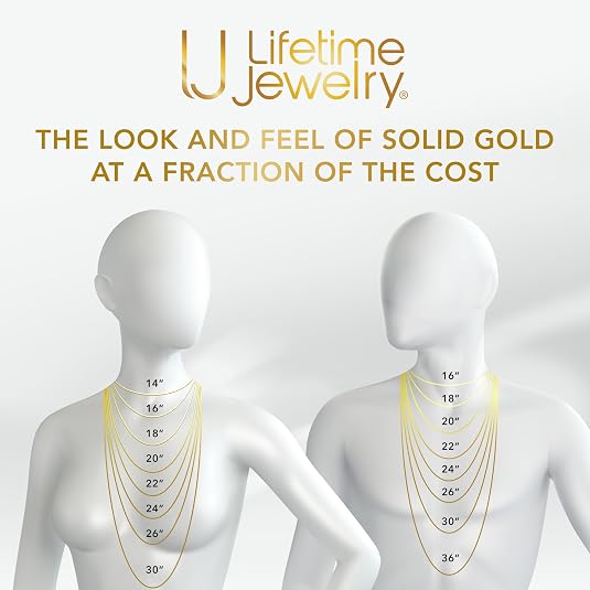 LIFETIME JEWELRY Miami Gold Cuban Link Chain for Men - Square Cut Real 24K Gold Plated Curb Chain - Lifetime Replacement - Durable Clasp (5mm & 9.5mm)